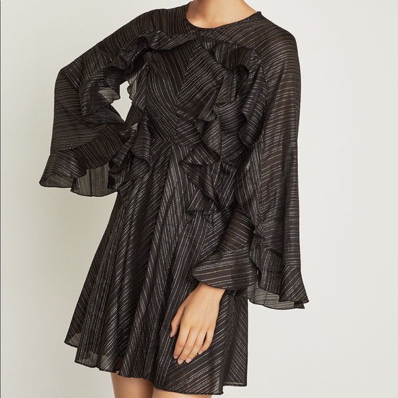 BCBGMAXAZRIA Crew Neck Stripes A-line Nylon dress - Picture 4 of 7